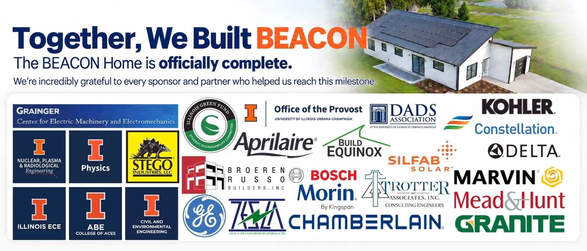 Together, We Built BEACON — the BEACON Home is officially complete, thank you to our sponsors and partners